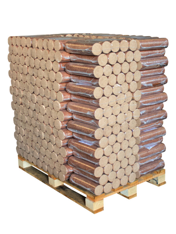 A. Reiter Hartholzbriketts Buche / Eiche rund in Folie – Palette 960 kg
